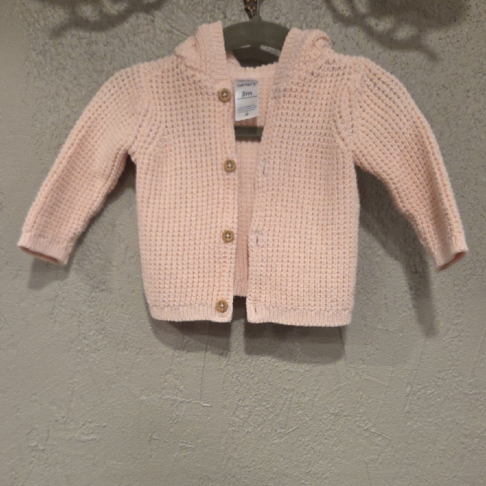 Carter's Blush Button-Up Kids Sweater